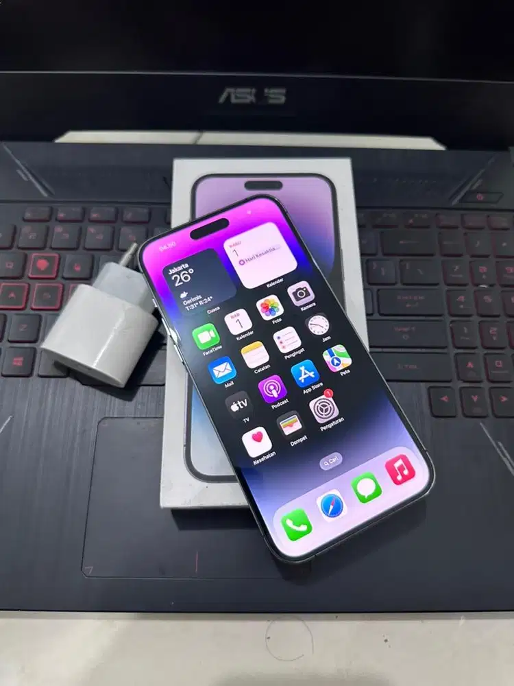 Iphone 14 Promax 256 GB IBOX Lengkap bonus kepala charger