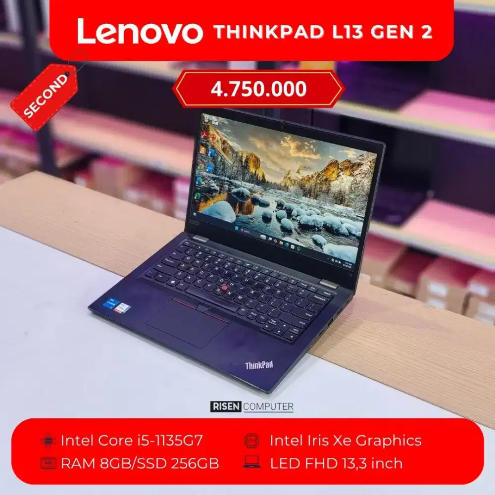 LENOVO THINKPAD L13 GEN 2 Core I5-1135G7 FHD 14inch RAM 8GB SSD 256GB