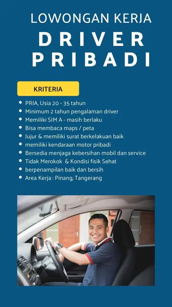 Lowongan Supir Pribadi