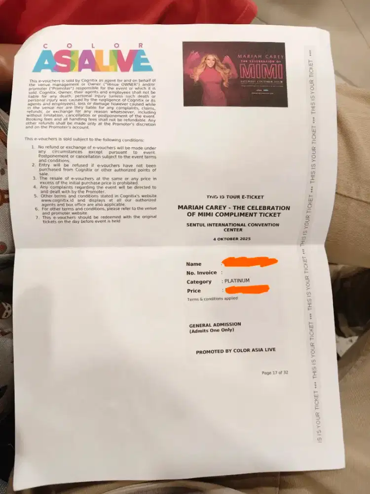 Jual Tiket Konser MIMI Mariah Carey 4 October 2025