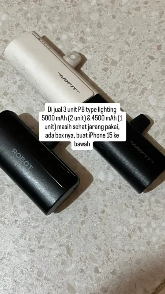Di jual power bank Robot 4500 mAh lighting iPhone (black)