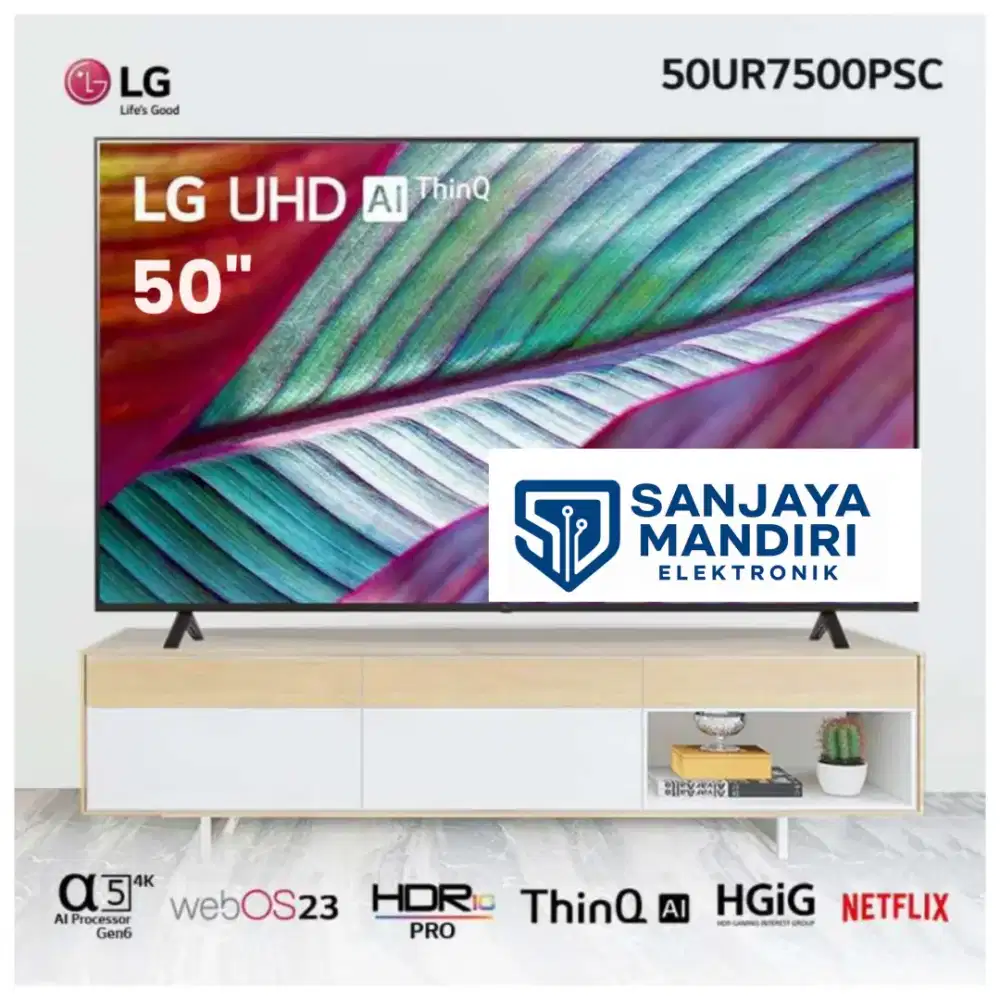 LG Real 4K UHD 50 SMART TV 50UR7500 ThinQ AI WebOS Garansi Resmi