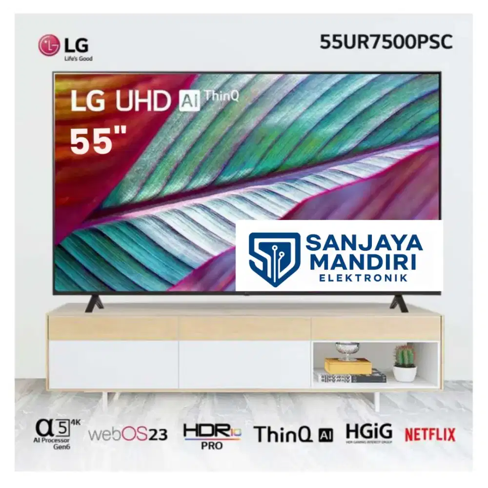 LG Real 4K UHD 55 Smart TV 55UR7500 ThinQ AI WebOS GARANSI RESMI