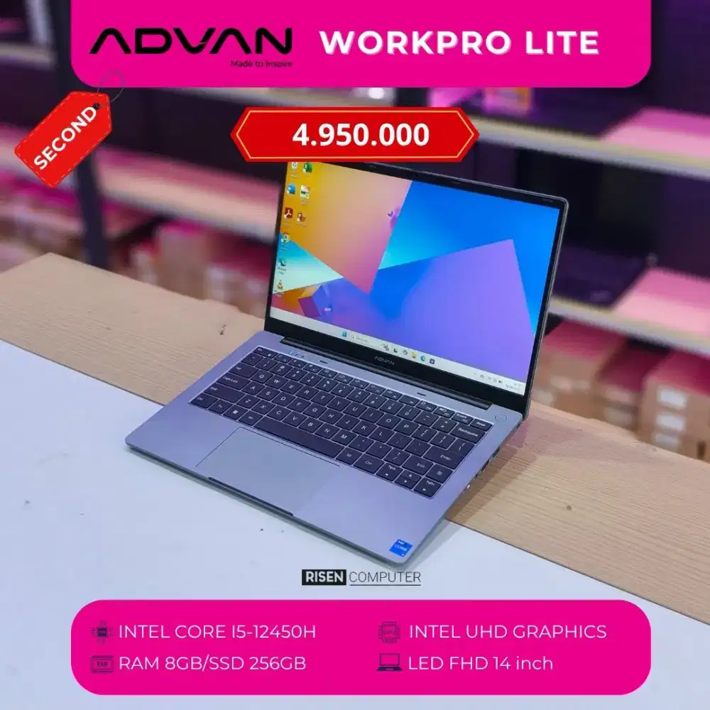ADVAN WORKPRO LITE 170I Core I5-12450H FHD 14inch RAM 8GB SSD 256GB