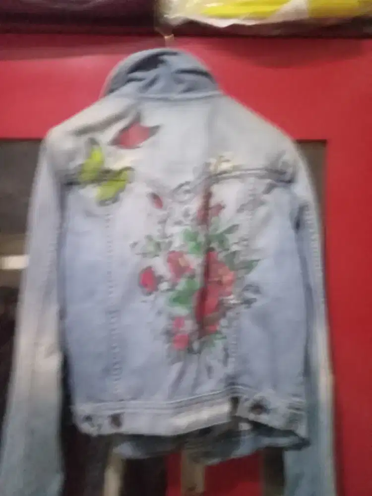 Jaket jeans flower