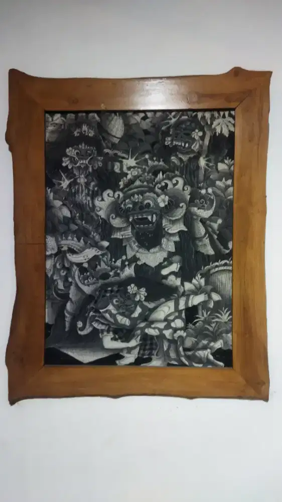 Lukisan Monokrom Barong Asli Bali