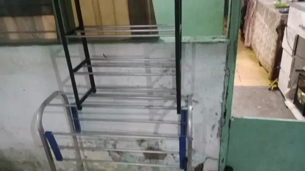 Dispenser galon kipas angin rak jemuran dan rak sepatu
