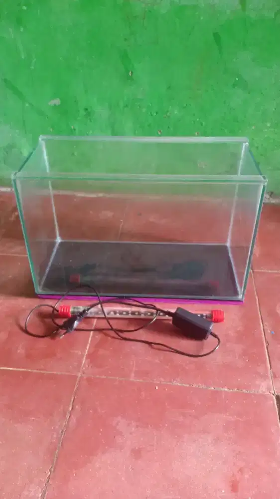 Aquarium + lampu celup kandila pro red