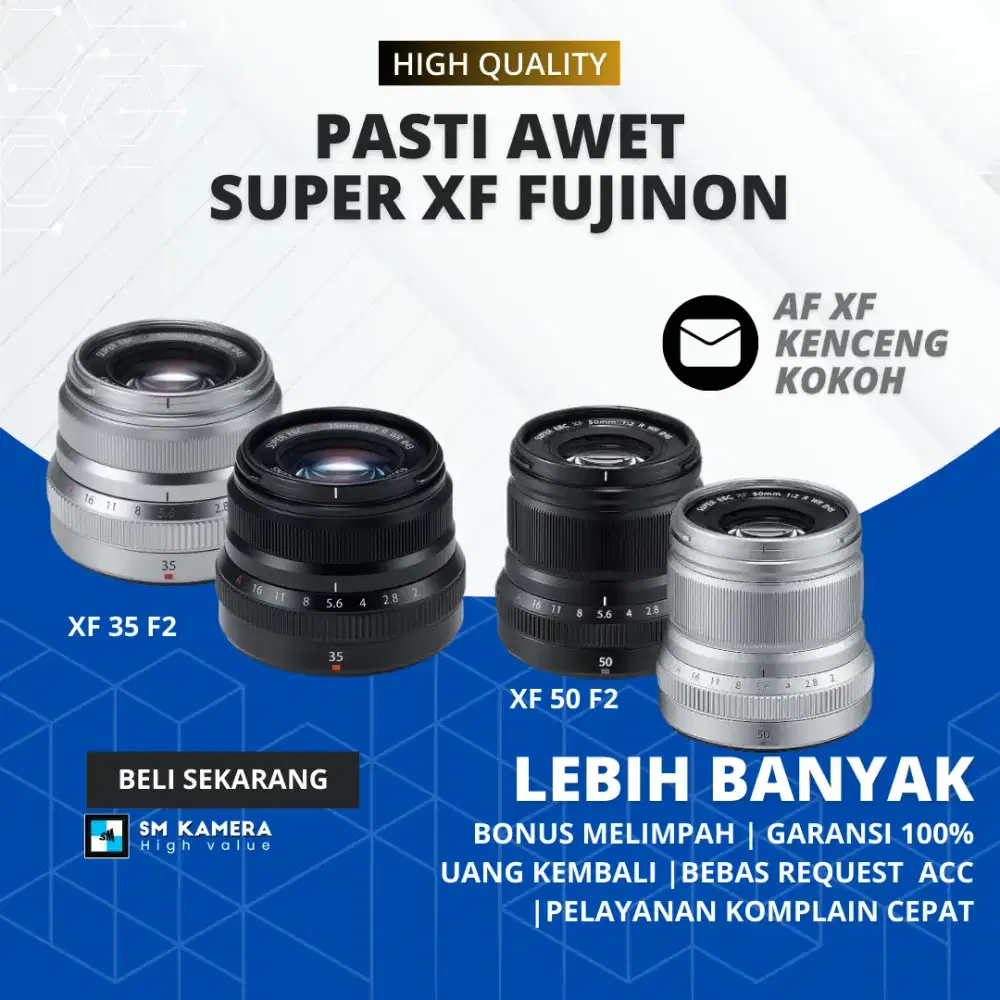 Lulus QC | Lensa Fix Fujinon XF 35mm F2 Fujinon XF 50mm XC 35mm F1.4