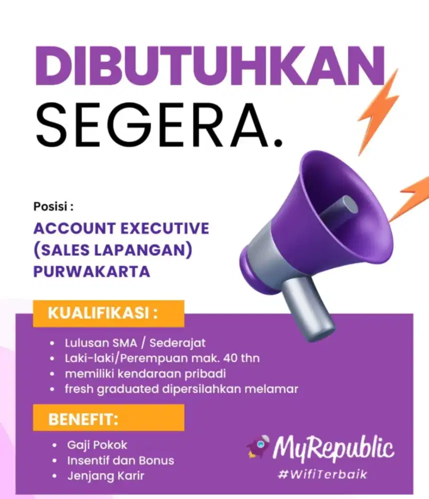 ACCOUNT EXECUTIVE (SALES LAPANGAN) – Purwakarta
