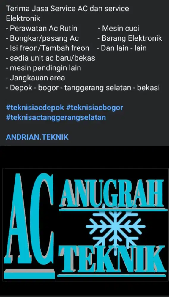 Terima jasa service ac dan elektronik dll