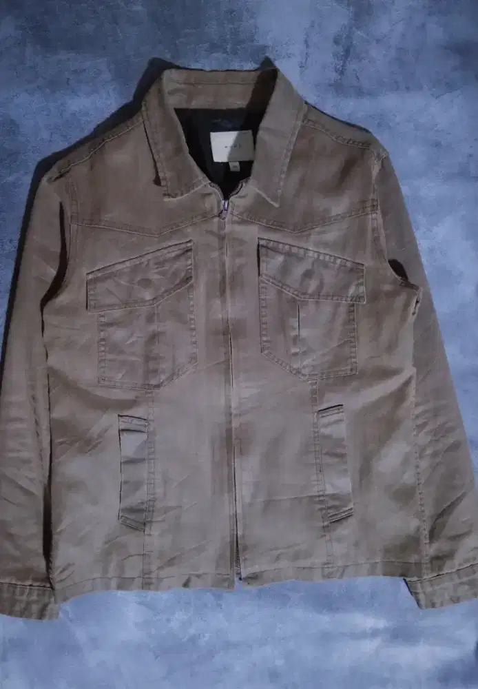 Jaket kulit Suede cokelat