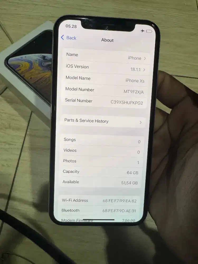 ip XS 64 GB silver fullset inter all operator