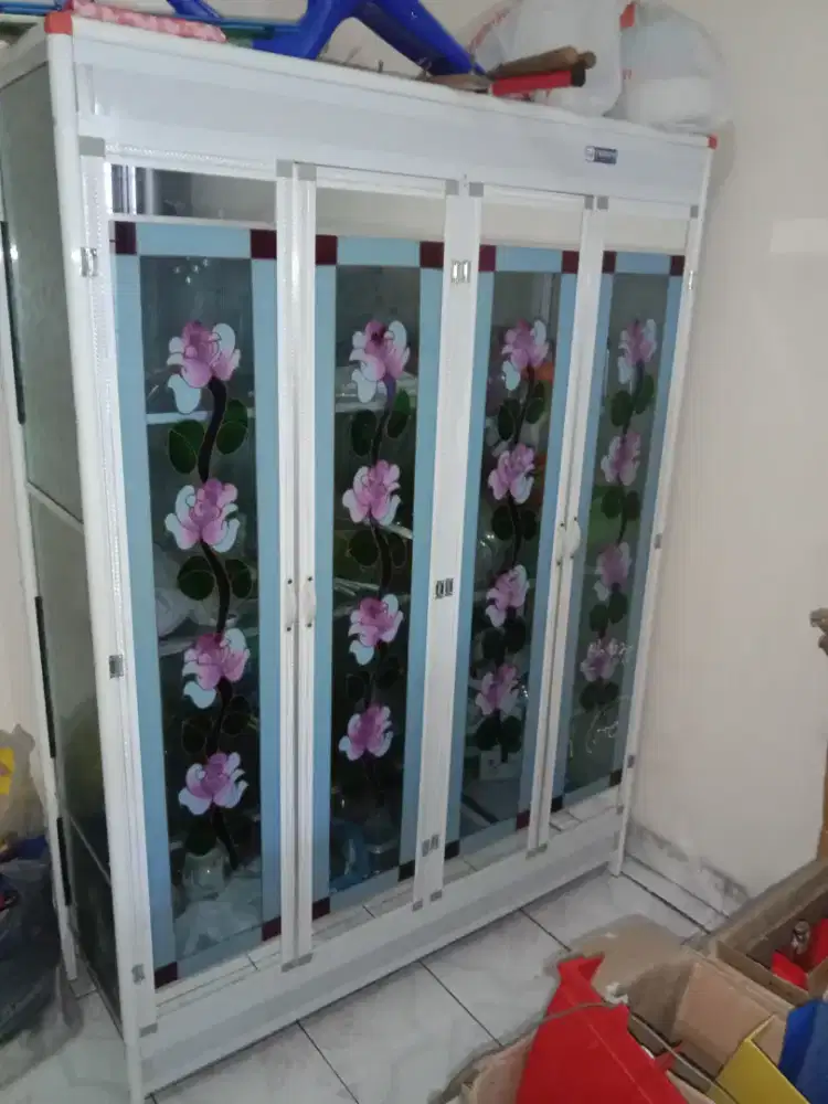 Lemari sayur 4 pintu aluminium lemari piring 4pintu jumbo aluminium