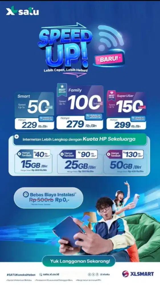 GRATIS PASANG WIFI UNLIMITED XL HOME TANPA FUP BEBAS QUOTA