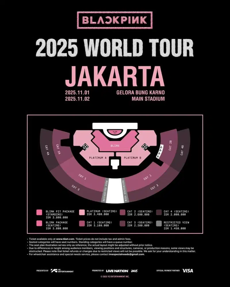 TIKET BLACKPINK DEADLINE TOUR JAKARTA CAT 1 CAT 3