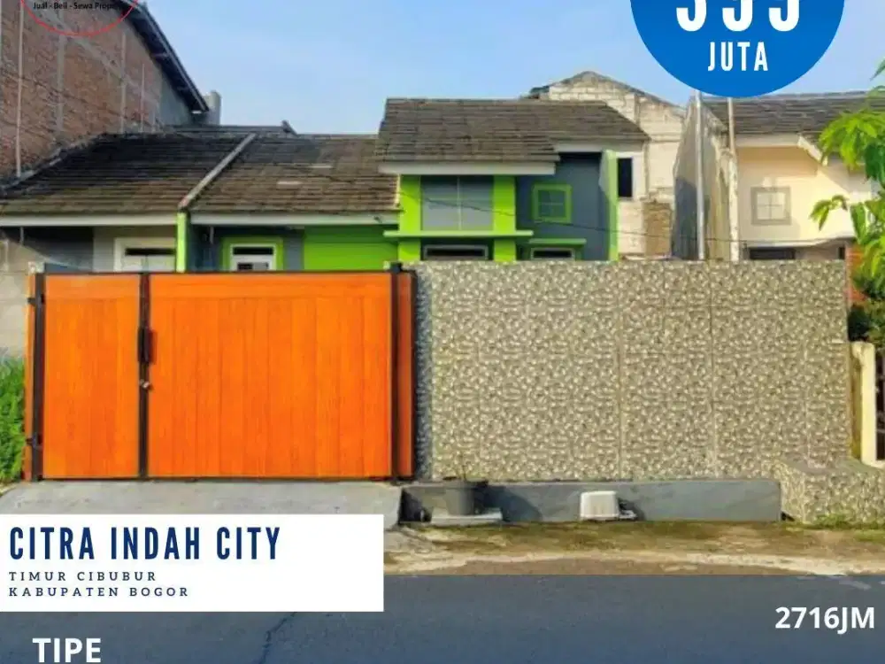 Dijual rumah depan masjid dicitra indah city bogor siap huni