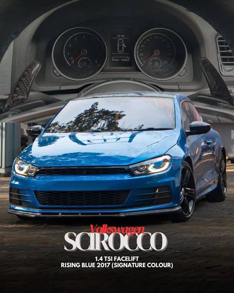 VW Scirocco 1.4 TSI 2017 Facelift full mods warna rising blue