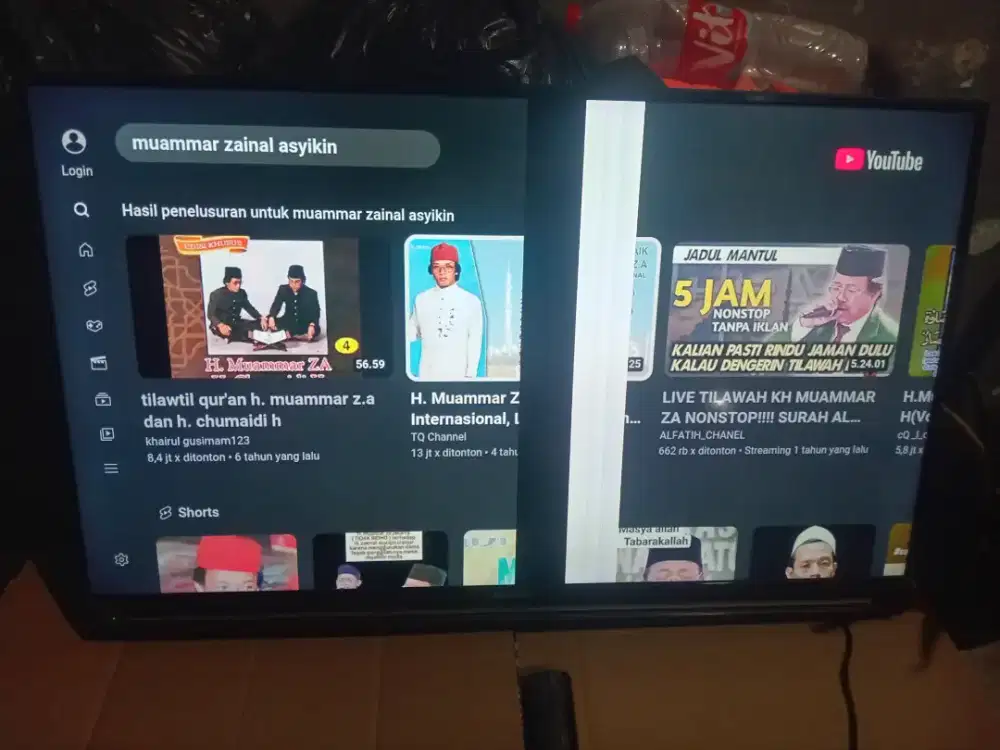 TV LED Sharp 40 in Smart TV dan digital tv minus garis sesuai gambar .