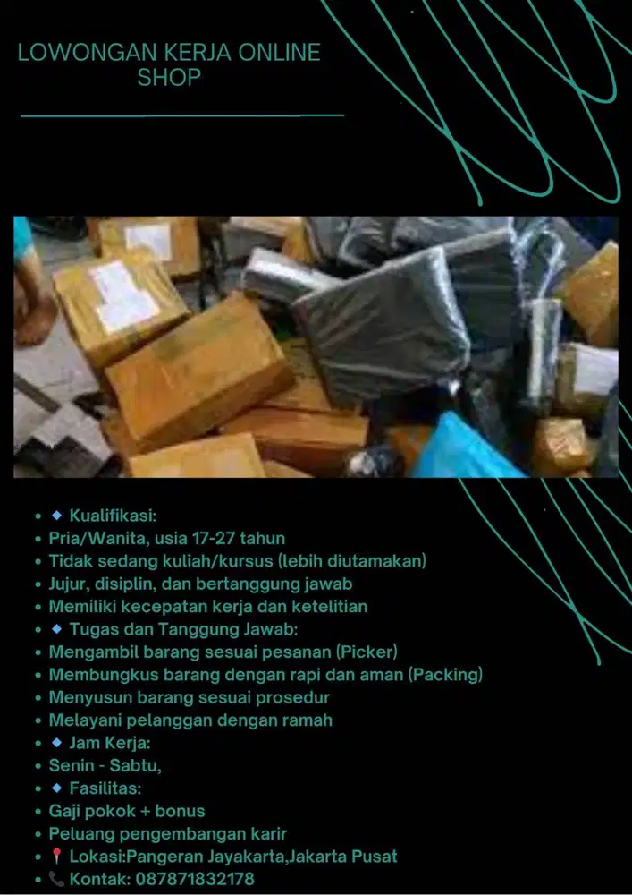 Staff Packing dan Picker Online Shop