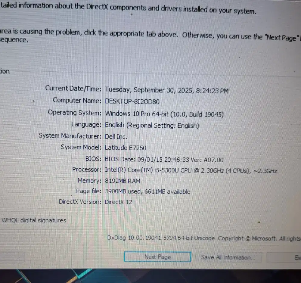 Jual laptop Dell latitude E7250 ram 8