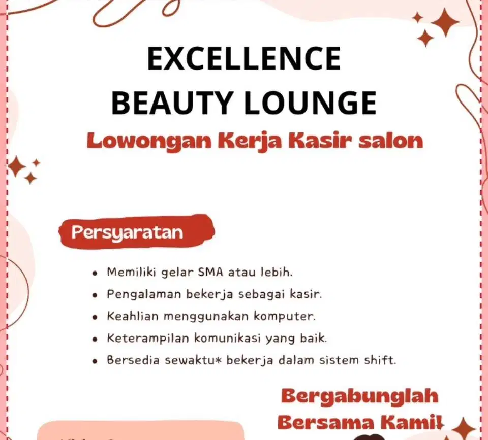 Lowongan kerja kasir salon