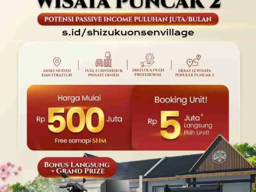 Dijual Villatel Bernuansa Jepang di Jalur Wisata Puncak 2