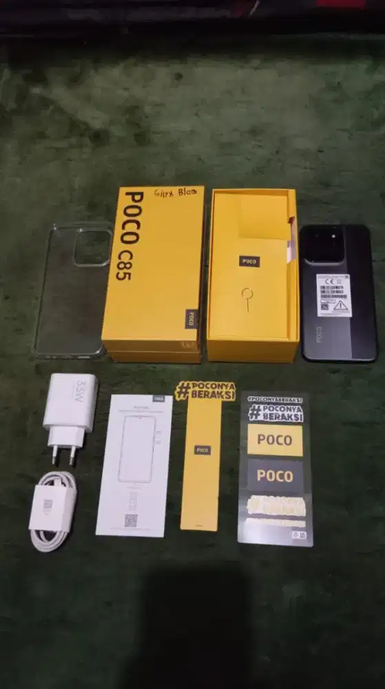 Dijual poco c85 6/128gb black fullset original nominus baru 7hari