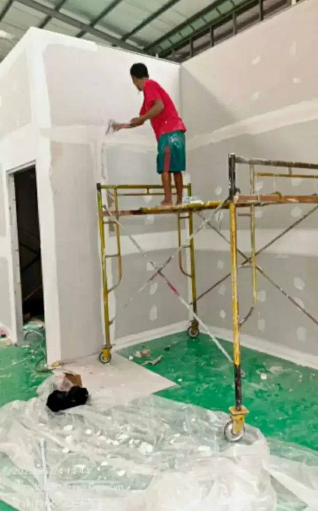 Sekat dinding partisi gypsum atau kalsyboard