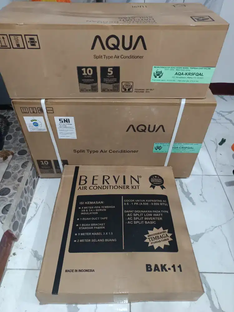 Bismillah, JUAL CEPAT AQUA SPLIT AC-AQAKCR5FQAL+BERVIN-STARTERKIT-AC15
