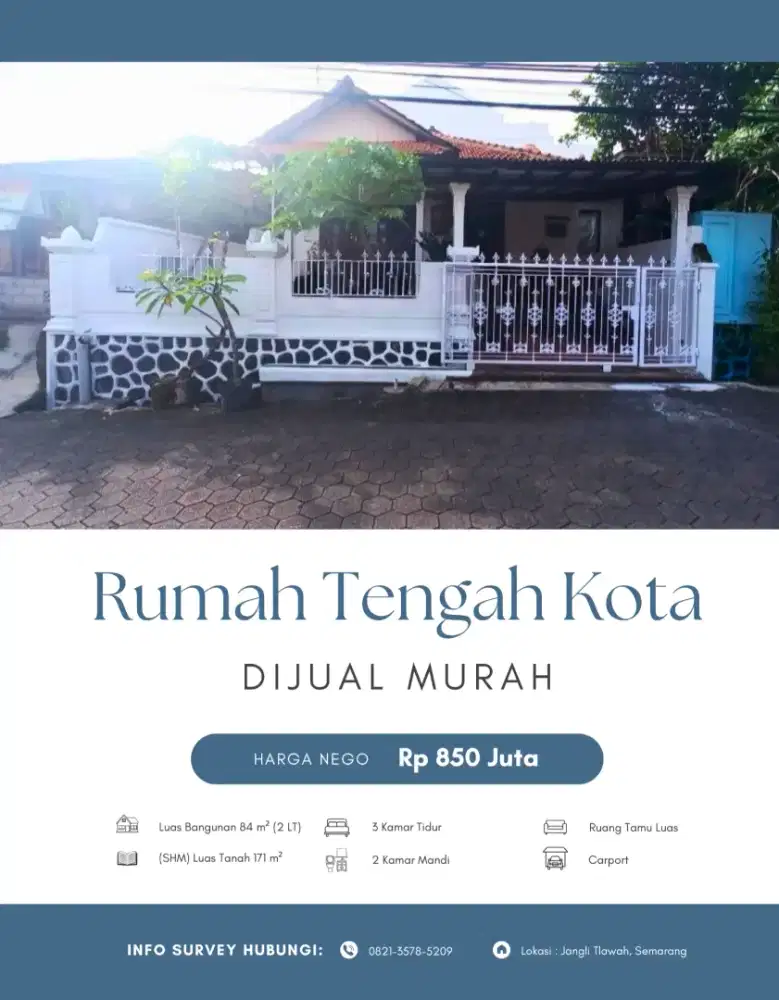 Dijual Rumah Murah Siap Huni Dekat Pasar Jatingaleh Semarang