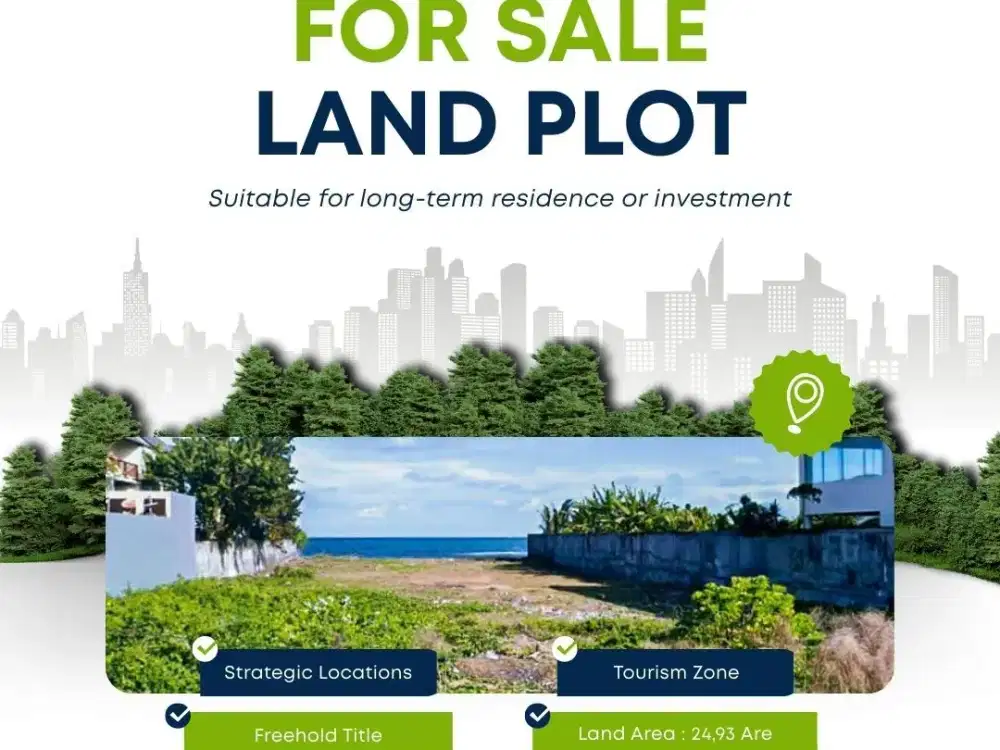 DIJUAL TANAH LOS PANTAI LAHAN LANGKA LOKASI DI PABEAN KETEWEL LINGKUNGAN VILA