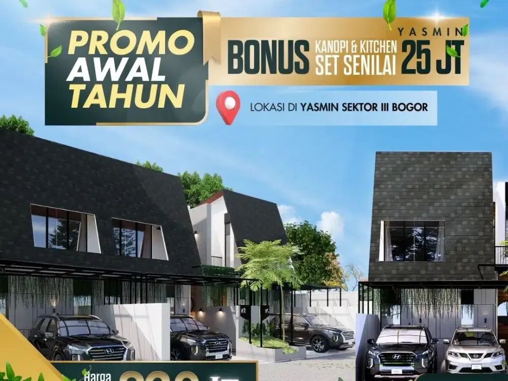 Rumah Yasmin (5 Menit Pintu ToL) Baru 2 LANTAI Murah, Kota Bogor Barat