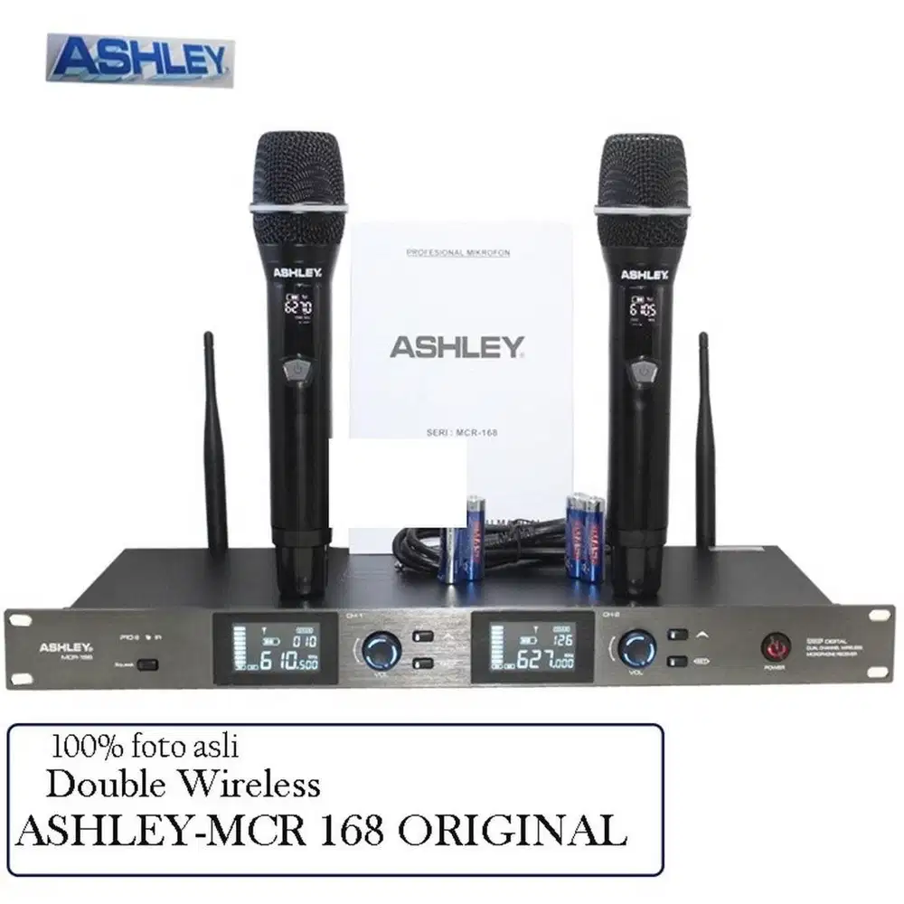 Mic Wireless Ashley Mcr168 Mik Werles Anti Feedback Karaoke Vocal ORI