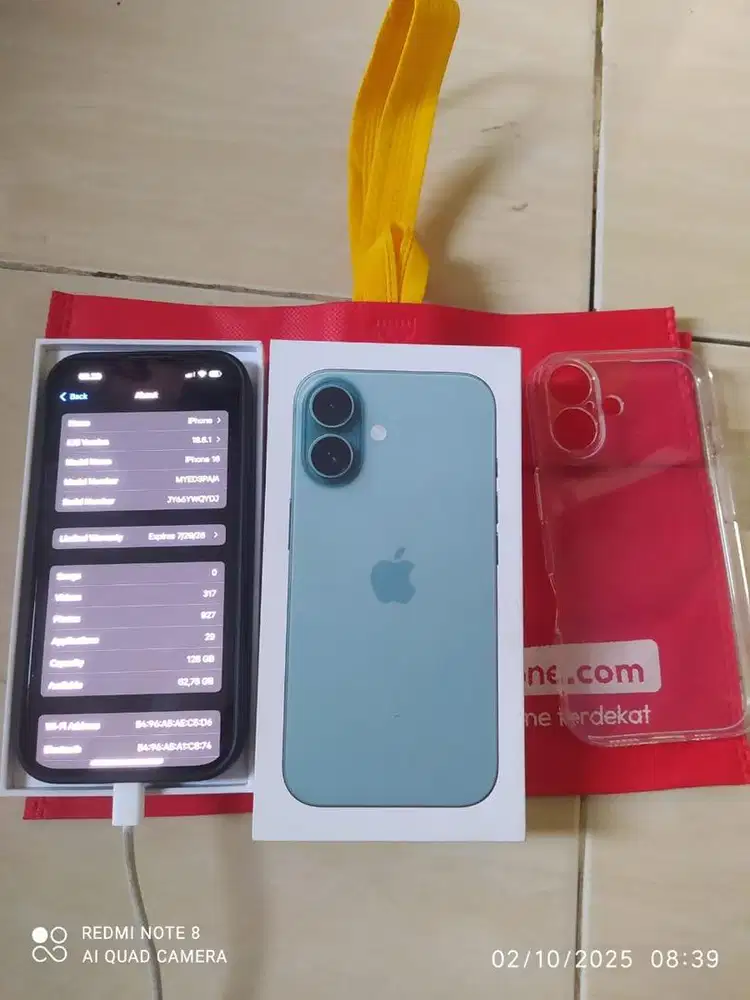 Iphone 16 128 teal garansi ibox ON
