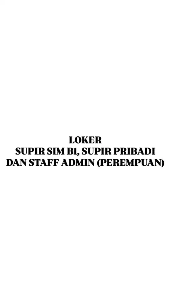 Supir SIM B1, Supir pribadi, Admin