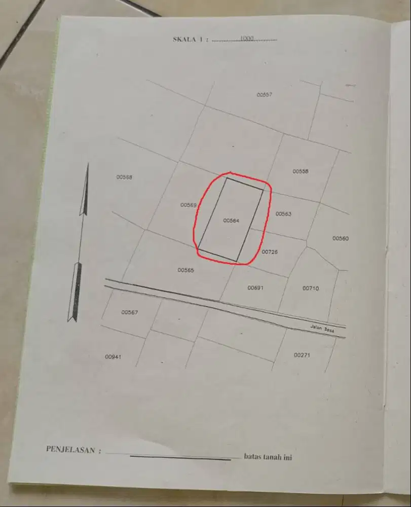 Dijual tanah (sawah) dengan luas 1102 m2 di Desa Songgom Jaya
