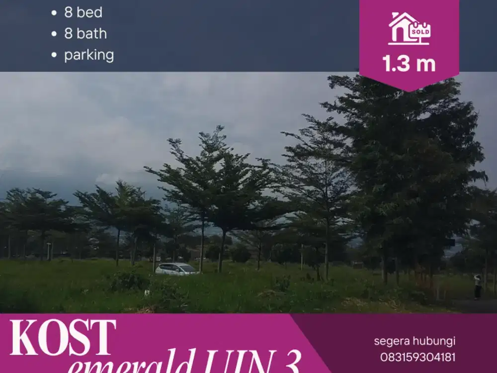 dijual kost full furnished 10 kamar selangkah kampus UIN 3