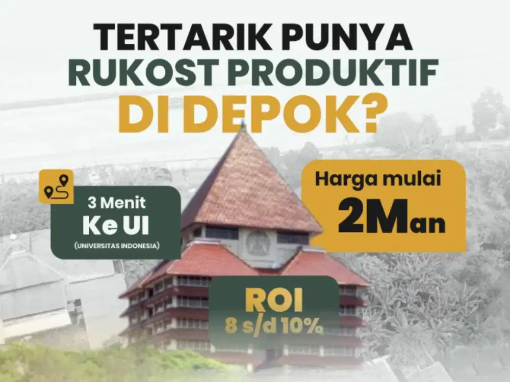 Jual Kos Kosan Dekat Kampus UI Depok, 11 Kamar Murah