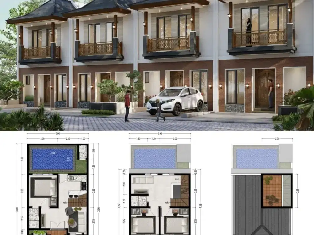 RUMAH VILLA 2,5 LANTAI KOTA BATU DEKAT JALAN RAYA DAN ALUN-ALUN