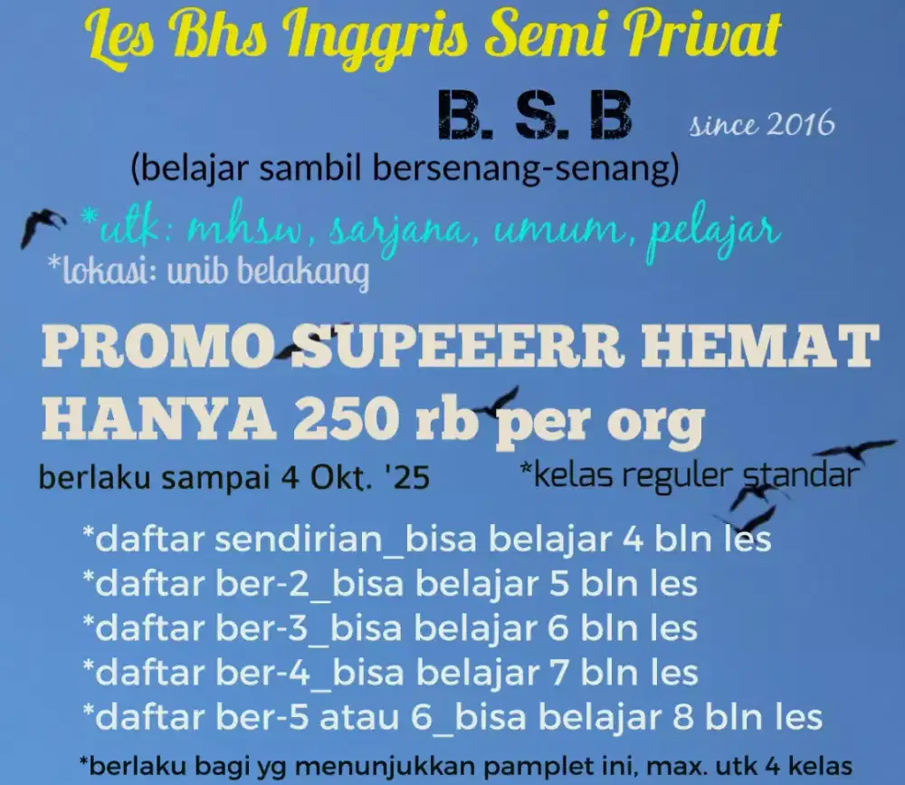 Les Bhs Inggris Semi Privat