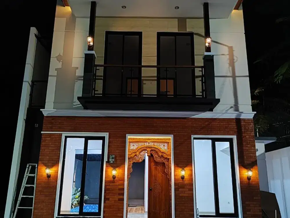Rumah villa kota batu BONUS private pool gaya jawa modern