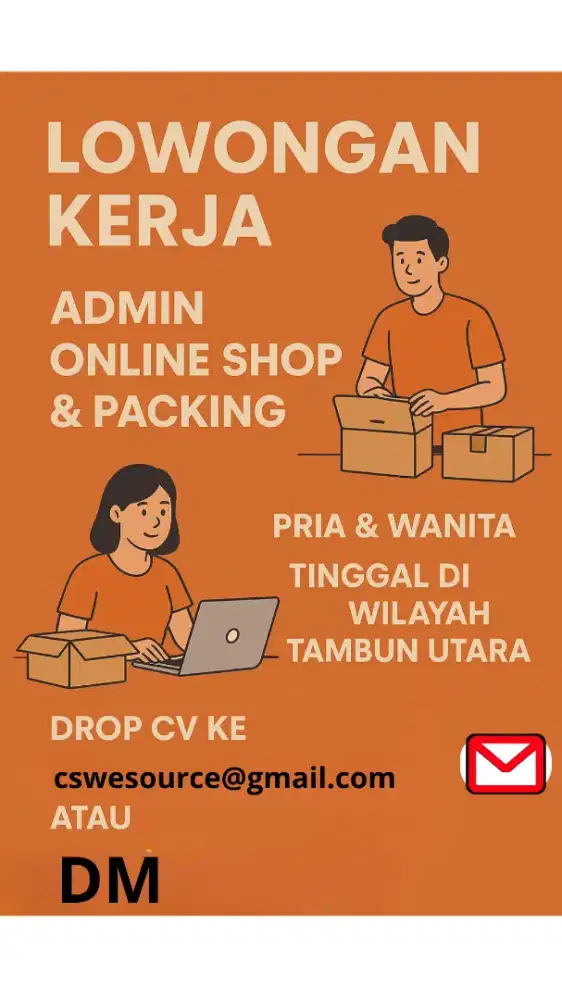 Lowongan admin olshop dan packing Olshop