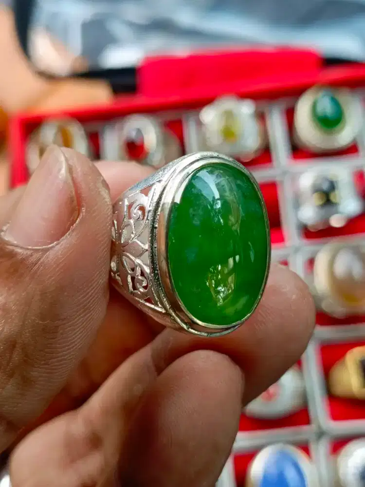 Batu cincin giok lumut sungai dareh HQ