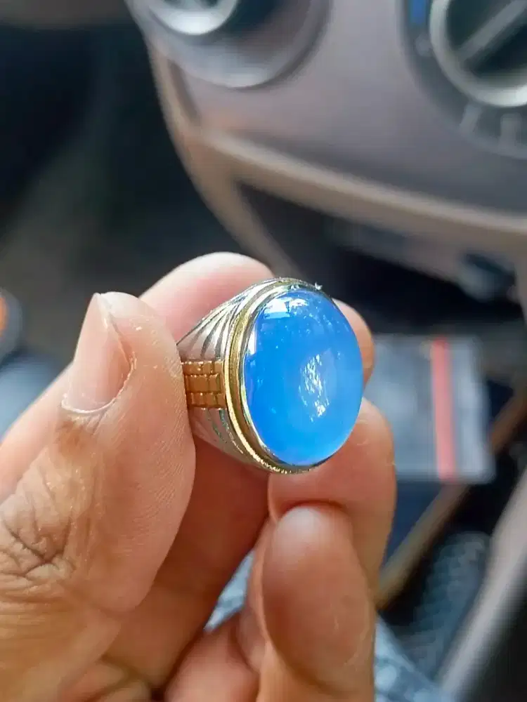 Batu cincin blue spirtus serat kura