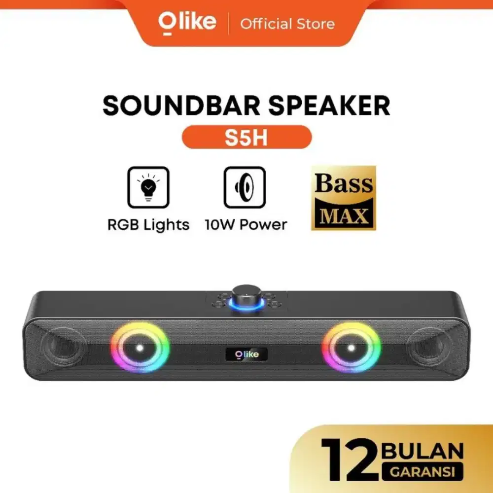 OLIKE S5H Speaker Soundbar RGB Super Bass Max 10W Stereo Bluetooth