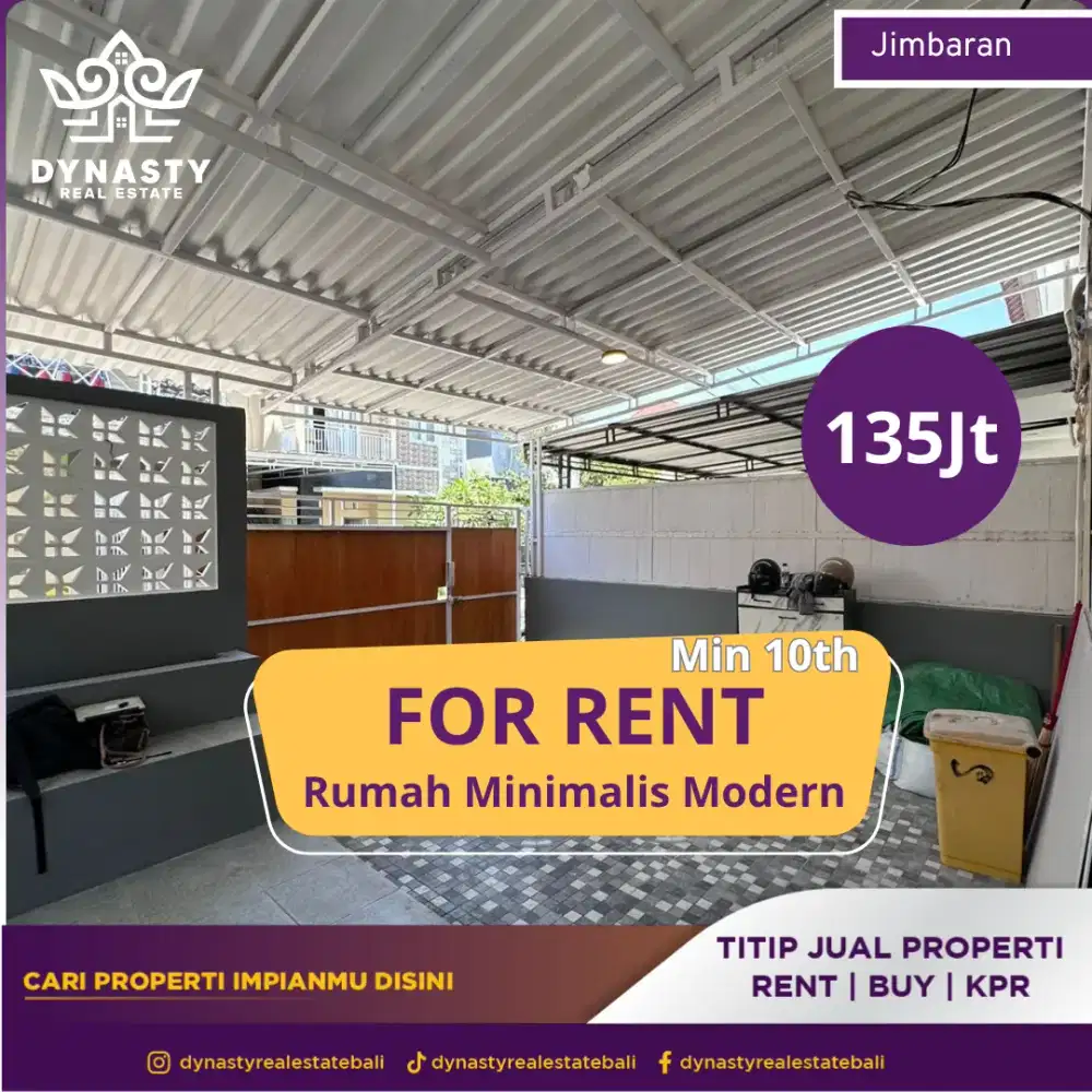 Di sewakan Rumah minimalis modern di jimbaran