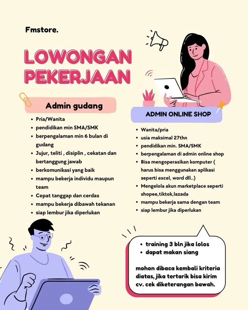 LOWONGAN KERJA ADMIN ONLINE SHOP