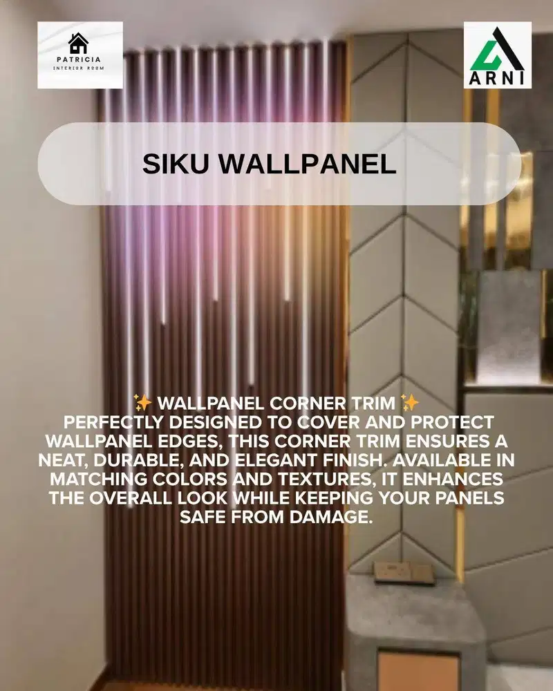 Siku Wallpanel 25 x 25m | Termurah List Siku anti rayap dan kuat