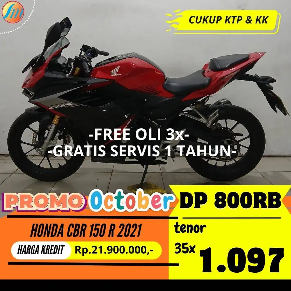 DP PROMO 800RB HONDA CBR 150R 2021 PAJAK ON BERGARANSI FREE OLI 3X